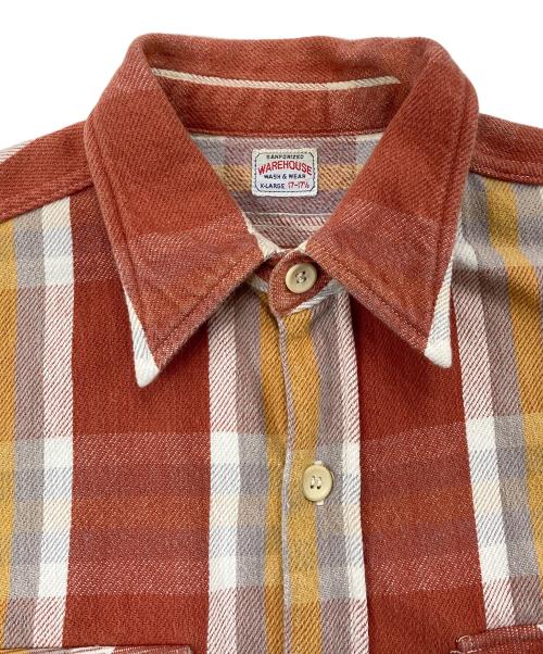 WAREHOUSE（ウエアハウス）WAREHOUSE (ウエアハウス) ネルシャツ オレンジ サイズ:XLの古着・服飾アイテム