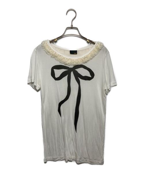 FENDI（フェンディ）FENDI (フェンディ) リボンプリントカットソー アイボリー サイズ:不明の古着・服飾アイテム