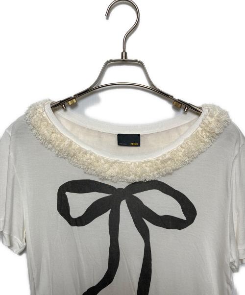 FENDI（フェンディ）FENDI (フェンディ) リボンプリントカットソー アイボリー サイズ:不明の古着・服飾アイテム