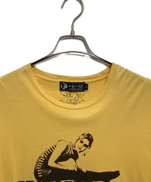 Andy Warhol by HYSTERIC GLAMOUR（アンディーウォーホルバイヒステリックグラマー）Andy Warhol by HYSTERIC GLAMOUR (アンディーウォーホルバイヒステリックグラマー) ガールプリントTシャツ イエロー サイズ:Lの古着・服飾アイテム