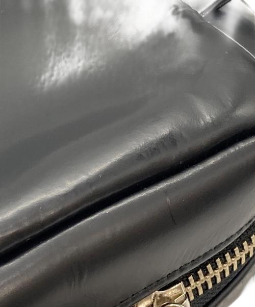 ourhome（アワホーム）ourhome (アワホーム) 艶やかレザーのキューブバッグ ブラックの古着・服飾アイテム