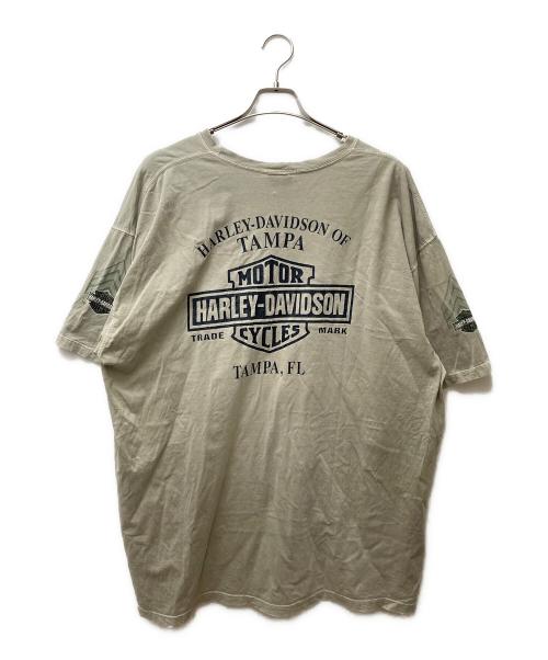 HARLEY-DAVIDSON（ハーレーダビッドソン）HARLEY-DAVIDSON (ハーレーダビッドソン) 両面プリントTシャツ グリーン サイズ:XXLの古着・服飾アイテム