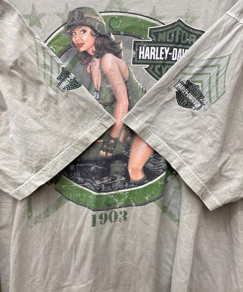 HARLEY-DAVIDSON（ハーレーダビッドソン）HARLEY-DAVIDSON (ハーレーダビッドソン) 両面プリントTシャツ グリーン サイズ:XXLの古着・服飾アイテム