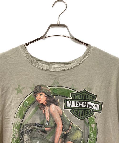 HARLEY-DAVIDSON（ハーレーダビッドソン）HARLEY-DAVIDSON (ハーレーダビッドソン) 両面プリントTシャツ グリーン サイズ:XXLの古着・服飾アイテム