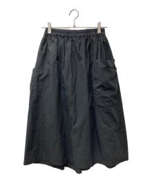 homspun（ホームスパン）の古着「ダブルポケットギャザースカート」｜ブラック