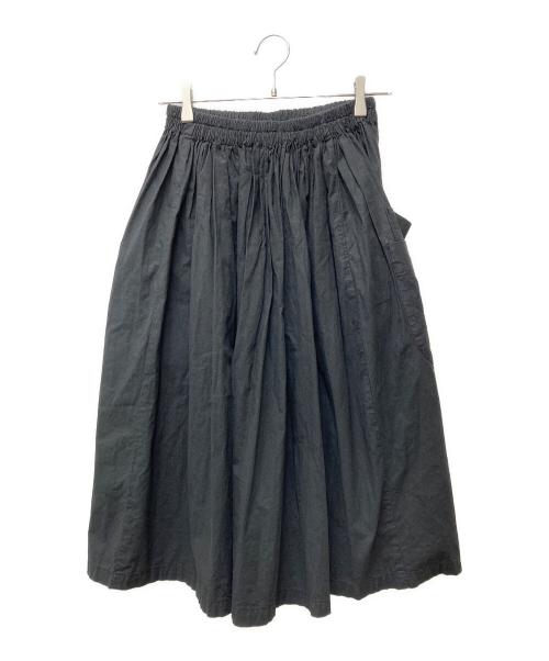 homspun（ホームスパン）homspun (ホームスパン) ダブルポケットギャザースカート ブラック サイズ:Sの古着・服飾アイテム
