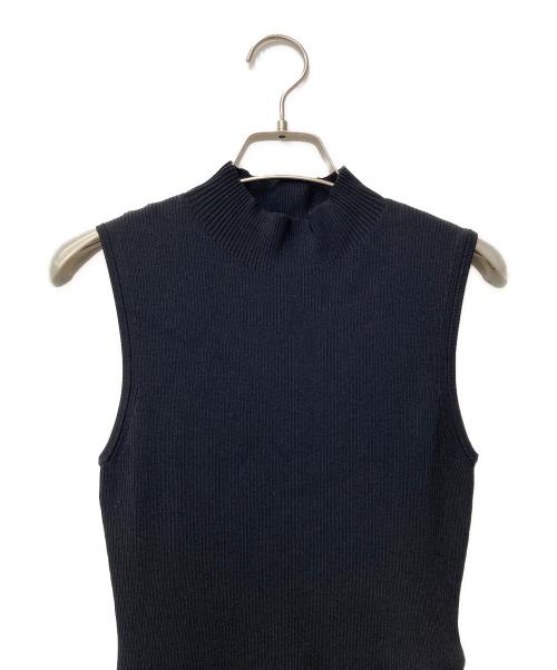 anuans（アニュアンス）anuans (アニュアンス) ノースリーブイレギュラーヘムドッキングニットワンピース　1524230143-0 ブラック サイズ:Mの古着・服飾アイテム