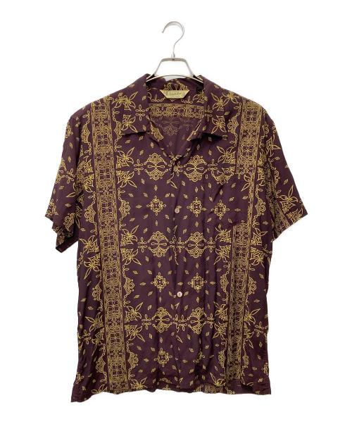 SCHOTT BROS.（ショット）SCHOTT BROS. (ショットブロス) 総柄開襟シャツ　3175012 バーガンディー サイズ:Lの古着・服飾アイテム