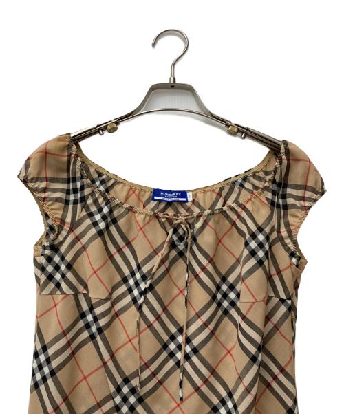 BURBERRY BLUE LABEL（バーバリーロンドンブルーレーベル）BURBERRY BLUE LABEL (バーバリーロンドンブルーレーベル) ノースリーブワンピース FM503-310 ブラウン サイズ:38の古着・服飾アイテム