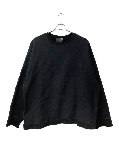 ATON（エイトン）ATON (エイトン) GARMENT DYE URAKE OVERSIZED SWEAT　KKAGBM0101 ブラック サイズ:4の古着・服飾アイテム
