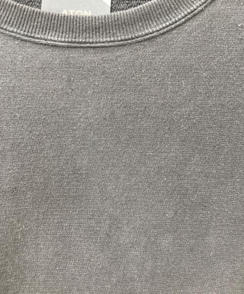 ATON（エイトン）ATON (エイトン) GARMENT DYE URAKE OVERSIZED SWEAT　KKAGBM0101 ブラック サイズ:4の古着・服飾アイテム