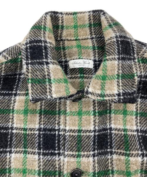 Salvatore Piccolo（サルヴァトーレ・ピッコロ）Salvatore Piccolo (サルヴァトーレ・ピッコロ) ウールシャツジャケット 111-343-2792 ベージュ サイズ:Lの古着・服飾アイテム