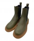 LOEWEロエベ）の古着「サイドゴアブーツ」｜オリーブ×ブラウン