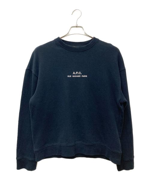 A.P.C.（アーペーセー）A.P.C. (アーペーセー) 刺繍ロゴクルーネックスウェット 4114323 ブラック サイズ:Sの古着・服飾アイテム