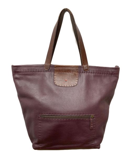 HENRY BEGUELIN（エンリーベグリン）HENRY BEGUELIN (エンリーベグリン) レザートートバッグ パープルの古着・服飾アイテム