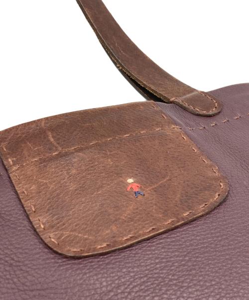 HENRY BEGUELIN（エンリーベグリン）HENRY BEGUELIN (エンリーベグリン) レザートートバッグ パープルの古着・服飾アイテム