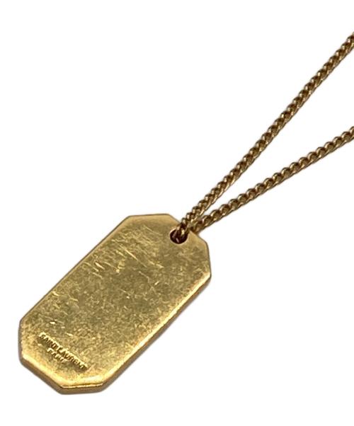 Saint Laurent Paris（サンローランパリ）Saint Laurent Paris (サンローランパリ) プレートネックレス ゴールドの古着・服飾アイテム