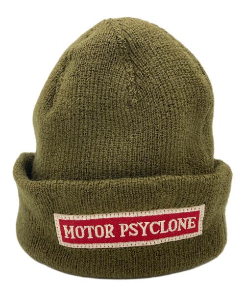 freewheelers（フリーホイーラーズ）freewheelers (フリーホイーラーズ) POWER WEAR x MOTOR PSYCLONE WOOL KNIT WATCH CAP オリーブの古着・服飾アイテム