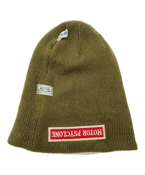 freewheelers（フリーホイーラーズ）freewheelers (フリーホイーラーズ) POWER WEAR x MOTOR PSYCLONE WOOL KNIT WATCH CAP オリーブの古着・服飾アイテム