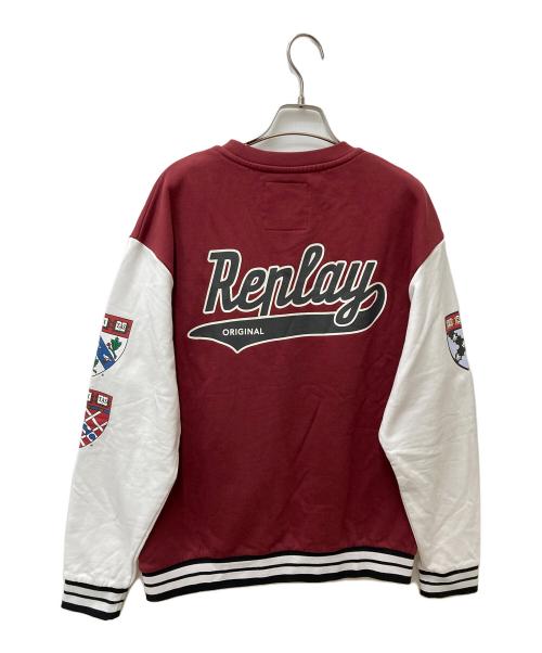 REPLAY（リプレイ）REPLAY (リプレイ) UNIVERSITIES HARVARD スタジアムトレーナー M6367 .000.23190P レッド サイズ:L 未使用品の古着・服飾アイテム