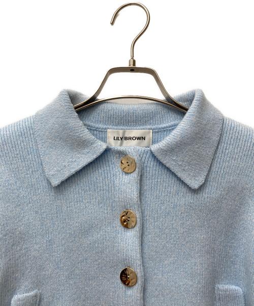 Lily Brown（リリーブラウン）Lily Brown (リリーブラウン) ショートニットジャケット　LWNJ251053 スカイブルー サイズ:Fの古着・服飾アイテム