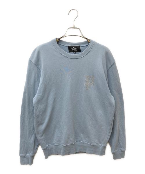PHATRNK（ファットランク）PHATRNK (ファットランク) OLD P LOGOラインストーンスウェット スカイブルー サイズ:Mの古着・服飾アイテム
