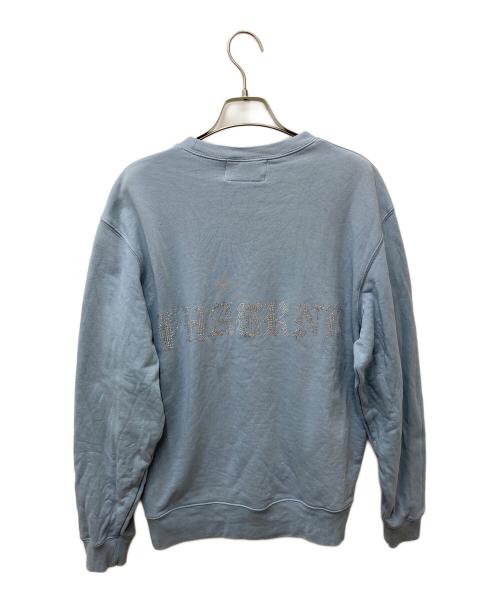 PHATRNK（ファットランク）PHATRNK (ファットランク) OLD P LOGOラインストーンスウェット スカイブルー サイズ:Mの古着・服飾アイテム