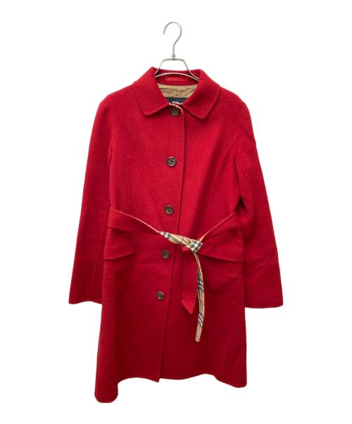 BURBERRY LONDON（バーバリーロンドン）BURBERRY LONDON (バーバリーロンドン) カシミヤダブルフェイスロングコート FN050-060-18 レッド サイズ:38の古着・服飾アイテム
