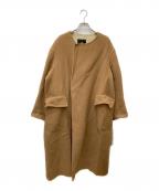 DRAWERドゥロワー）の古着「ダブルフェイスウールモヘヤノーカラーコート 6525-234-0472」｜キャメル