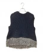DRAWERドゥロワー）の古着「フリンジニットベスト 6518-106-0240」｜ブラック