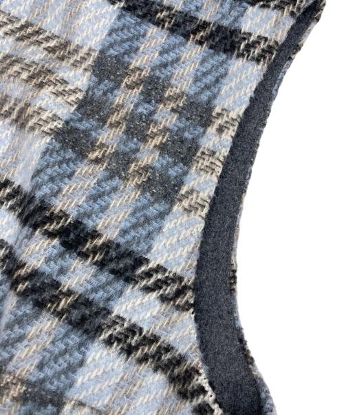 YONFA（ヨンファ）YONFA (ヨンファ) チェックニットベスト ブルー サイズ:FREEの古着・服飾アイテム