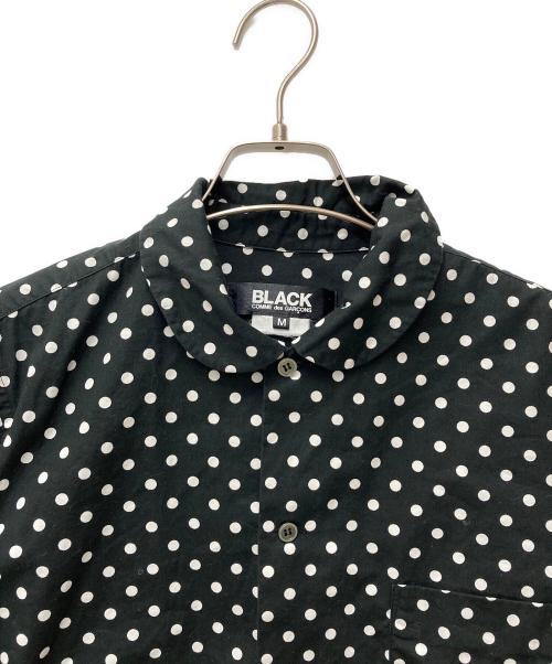 BLACK COMME des GARCONS（ブラックコムデギャルソン）BLACK COMME des GARCONS (ブラックコムデギャルソン) ラウンドカラードットシャツ　1C-B010 ブラック サイズ:Mの古着・服飾アイテム