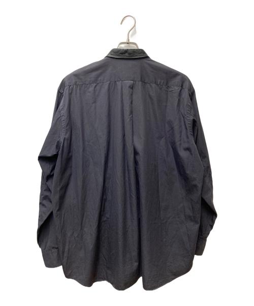 COMME des GARCONS SHIRT（コムデギャルソンシャツ）COMME des GARCONS SHIRT (コムデギャルソンシャツ) レザーカラーシャツ ネイビー サイズ:Mの古着・服飾アイテム