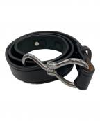 TORY LEATHERトリーレザー）の古着「レザーフックベルト」｜ブラック