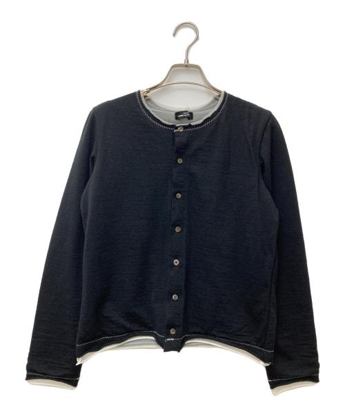 tricot COMME des GARCONS（トリココムデギャルソン）tricot COMME des GARCONS (トリココムデギャルソン) レイヤードデザインカーディガン ブラック サイズ:表記なしの古着・服飾アイテム