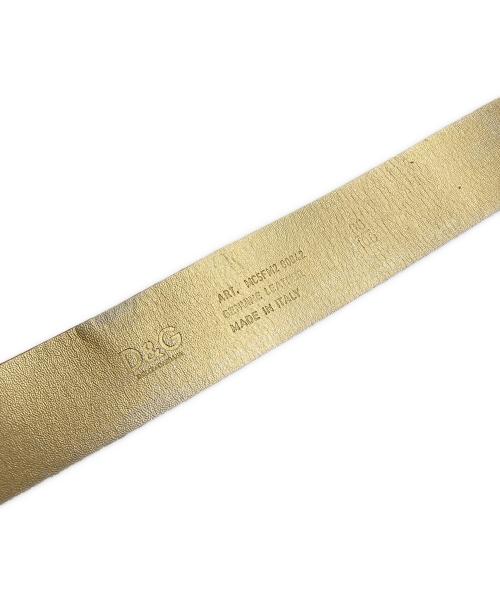 DOLCE & GABBANA（ドルチェ＆ガッバーナ）DOLCE & GABBANA (ドルチェ＆ガッバーナ) ラインストーンバックルスエードレザーベルト　MC5FM2 80842 ブラウン サイズ:85/100の古着・服飾アイテム