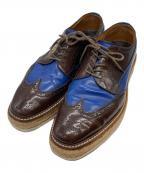 PRADAプラダ）の古着「ウィングチップダービーシューズ」｜ブルー×ブラウン