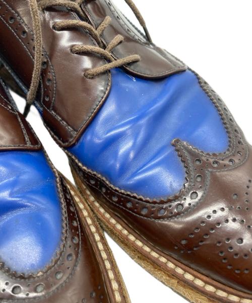 PRADA（プラダ）PRADA (プラダ) ウィングチップダービーシューズ ブルー×ブラウン サイズ:7 1/2の古着・服飾アイテム