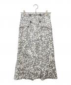 Pinky & Dianneピンキーアンドダイアン）の古着「アブストラクトドットプリントスカート 031-4220926」｜グレー