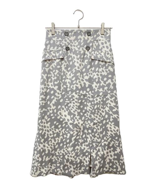 Pinky & Dianne（ピンキーアンドダイアン）Pinky & Dianne (ピンキーアンドダイアン) アブストラクトドットプリントスカート 031-4220926 グレー サイズ:36の古着・服飾アイテム
