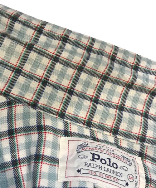 POLO RALPH LAUREN（ポロ・ラルフローレン）POLO RALPH LAUREN (ポロ・ラルフローレン) チェックオープンカラーボックスシャツ ミントグリーン サイズ:Ｍの古着・服飾アイテム