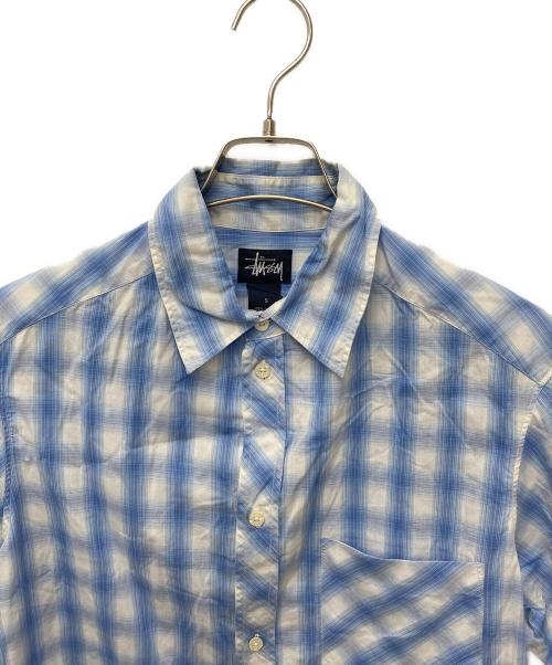 stussy（ステューシー）stussy (ステューシー) オンブレチェックシャツ スカイブルー サイズ:Sの古着・服飾アイテム