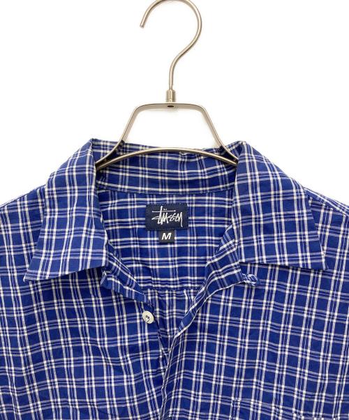 stussy（ステューシー）stussy (ステューシー) オープンカラーシャツ ブルー サイズ:Mの古着・服飾アイテム