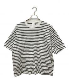 plllllleeeasse（プリーズ）の古着「multi stripe short sleeve tee」｜ホワイト×グレー