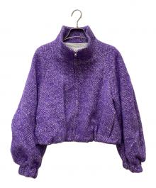 MACPHEE（マカフィー）の古着「ヘリンボーンツイード ジップアップブルゾン」｜パープル