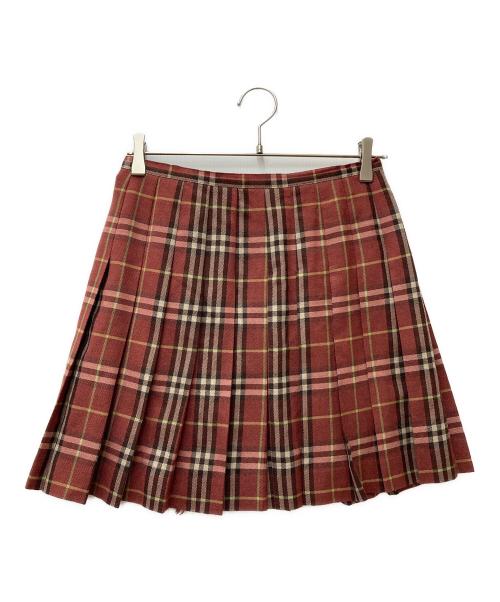 BURBERRY BLUE LABEL（バーバリー ブルー レーベル）BURBERRY BLUE LABEL (バーバリーロンドンブルーレーベル) ノヴァチェックラップミニスカート レッド サイズ:Mの古着・服飾アイテム