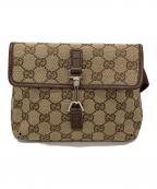 GUCCIグッチ）の古着「GGキャンバス ウエストバッグ 92543」｜ブラウン