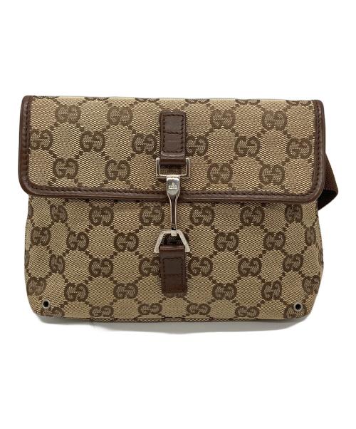 GUCCI（グッチ）GUCCI (グッチ) GGキャンバス ウエストバッグ 92543 ブラウンの古着・服飾アイテム