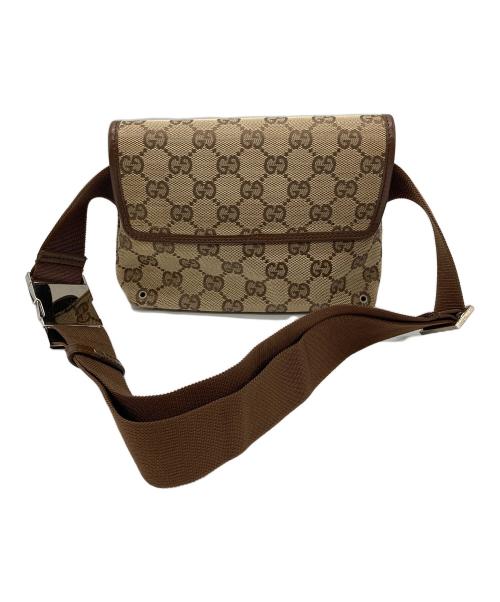 GUCCI（グッチ）GUCCI (グッチ) GGキャンバス ウエストバッグ 92543 ブラウンの古着・服飾アイテム