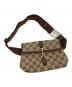 中古・古着 GUCCI (グッチ) GGキャンバス ウエストバッグ 92543 ブラウン：24000円